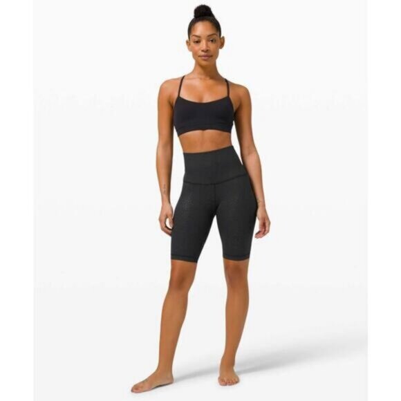 Lululemon Align Super High Rise Short 10" In Formulate Emboss Black Size 2 - Picture 3 of 8